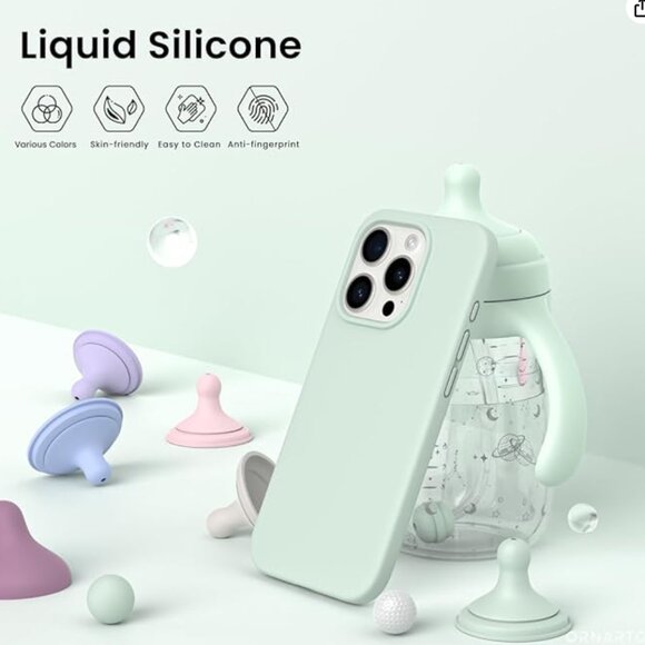 Amazon | ORNARTO iPhone 15 Pro Max Case in Light Green - Picture 4 of 6